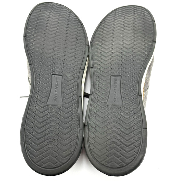 SKECHERS Men's 13 Wide Gray Taupe Moreno Ederson Canvas Oxford Shoes Sneakers - Picture 6 of 8